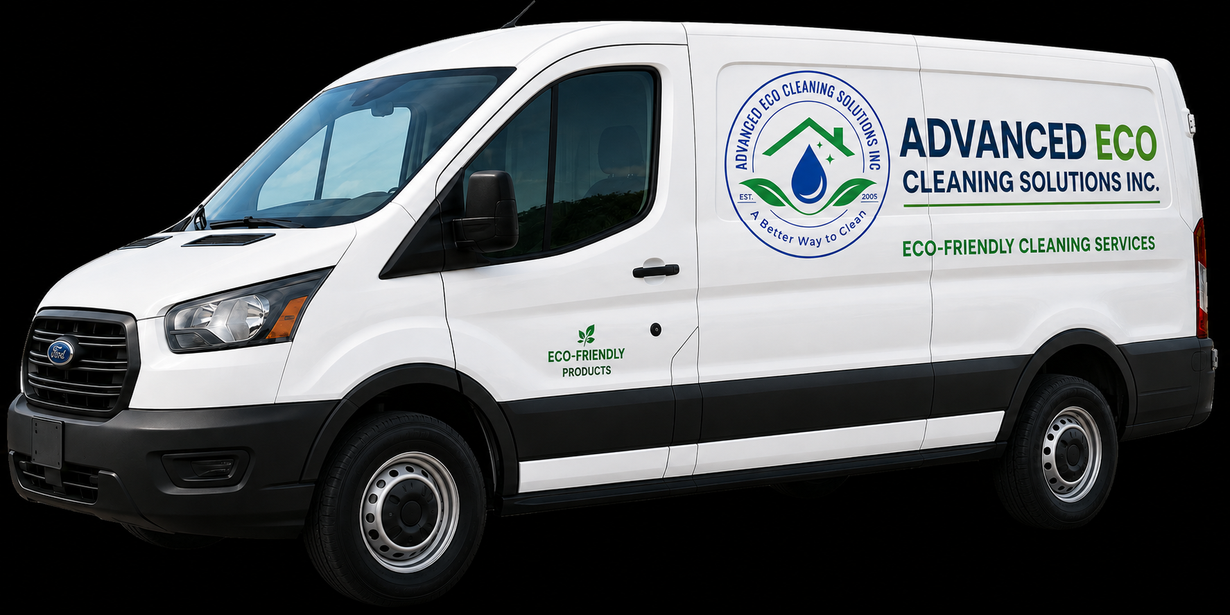 Advanced Eco Cleaning Solutions service van in a Napa Valley vineyard
